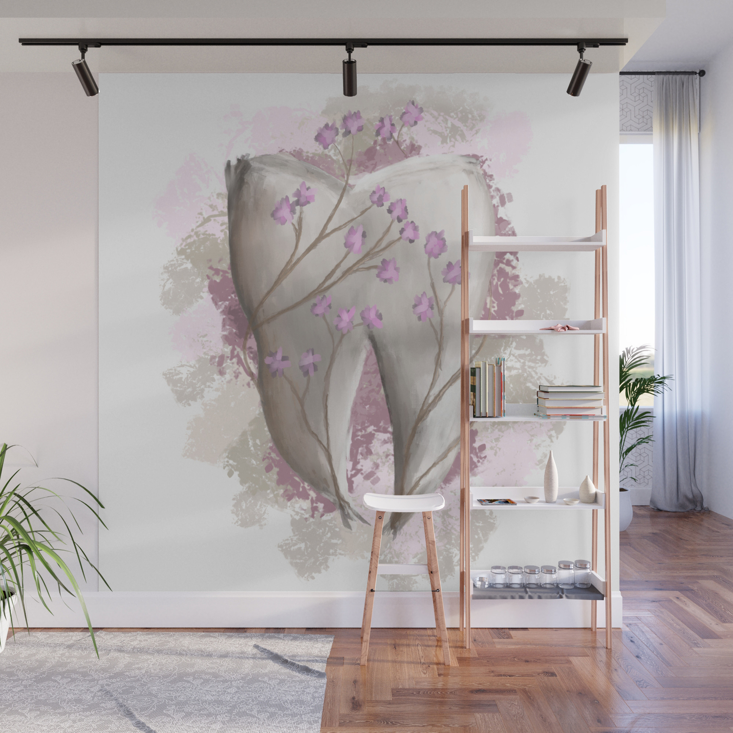 Tooth Painting. Doctor's Office, Dentist, Dental Technician, Dentistry, dental  clinic. Wall Mural by SilentLightColors | Society6