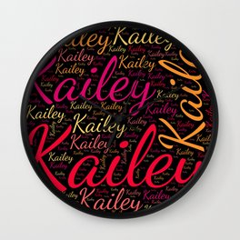 Kailey Wall Clock | Femalekailey, Colorsfirstname, Birthdaypopular, Womanbabygirl, Graphicdesign, Wordcloudpositive, Vidddiepublyshd 