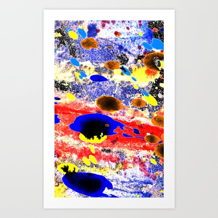 Abstract Watercolour Collage Painting Art Print By Brianraggatt