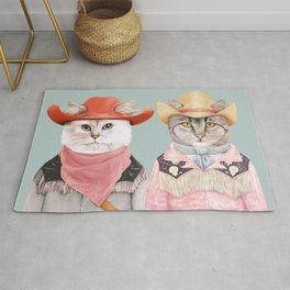 Cowboy Cats Rug | Brokebackmountain, Animalcouple, Country, Texas, Cats, Rodeo, Funny, Lgbt, Kooky, Whimsical 