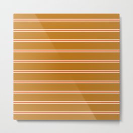 Mid Century Modern Stripes 524 Orange Gold and Beige Metal Print | Graphicdesign, Modern, Minimalism, Geometric, 1960Sstyle, 1950Sstyle, Gold, Century, Mid, Dutchmodern 