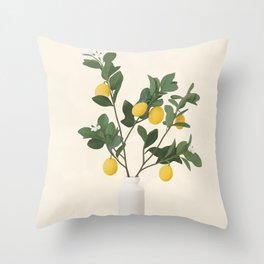 Lemon Branches II Throw Pillow
