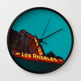 Los Angeles Wall Clock | Blue, Trendy, Famous, California, Neon, Neonlights, Popular, Color, Hollywood, Trending 