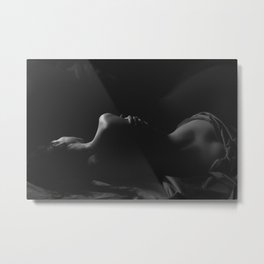 Female body figurative portrait in bed black and white photograph - photography - photographs Metal Print | Female, Longing, Boudoir, Brunette, Nude, Women, And, Sensual, Inbed, Photographs 