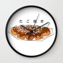 Juicy Tokyo Takoyaki Wall Clock | Kanji, Tasty, Ink Pen, Foodies, Cool, Digital, Pattern, Food, Funny, Funnytee 