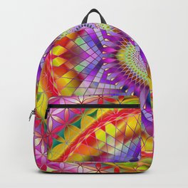 Mandala Sacred Geometry Snowflake Purple Backpack | Printart, Beautifulart, Zen, Homedecor, Uniqueartwork, Bohemian, Vintagedesign, Sacredgeometry, Fashiondesign, Esoteric 