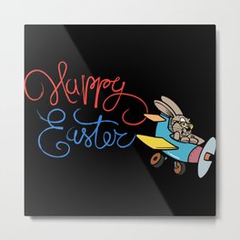Happy easter cute easter bunny with plane letters Metal Print | Happyeastercute, Easter, Happyholidays, Carrot, Happy, Withplane, Graphicdesign, Easteregg, Love, Happybirthday 