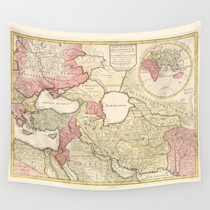 Map of the Middle East (1725) Wall Tapestry by The Arts  Society6