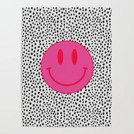 Make Me Smile - Cute Preppy Vsco Smiley Face on Black and White Poster