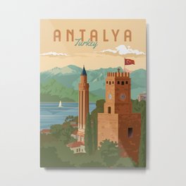 Antalya Metal Print | Vintage, Oldtown, Turkey, Olympus, Digital, Yivliminare, Drawing, Mediterranean, Kaleici, Travelposter 