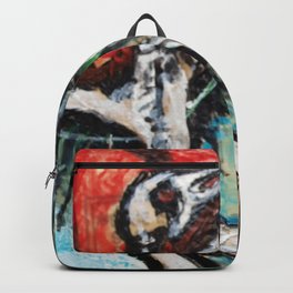 Bird Spirits ritual Backpack | Acrylic, Painting, Ritual, Rite, Turquoise, Red, Birdspirit, Tribaldance, Spiritual, Birdskulls 
