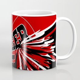 Dark Red Cheerleader Spirit Coffee Mug | White, Graphicdesign, Design, Sport, Black, Pompoms, Background, Girly, Megaphone, Gymnastics 