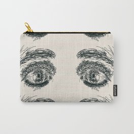 Exhausted  Eyes Carry-All Pouch | Digital, Curated, Strokes, Vector, Pattern, Drawing, Beige, Mentalhealth, Vectordrawing, Illustration 