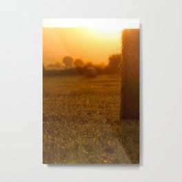 Straw bales Metal Print | Sunsetlight, Strawbale, Agriculturalland, Calmscene, Digital, Agriculturescene, Countryside, Photo, Color, Agriculture 