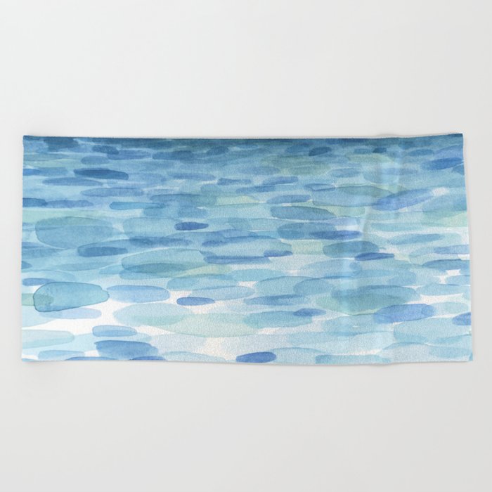 Sunset And Ocean Watercolor Beach Towel By Pemberleyjones Society6