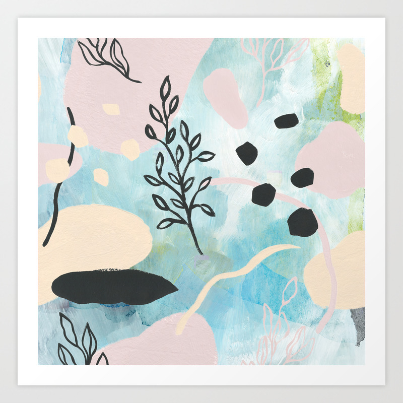 Spring Vibes Modern Abstract Art Color Shapes Painting Art Print