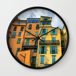 Italian Street Wall Clock | Architecture, Warmcolors, Pinkyelloworange, Cozy, Italy, Summer, Europe, Digital, Travel, Buildings 