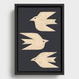 Doves In Flight Framed Canvas