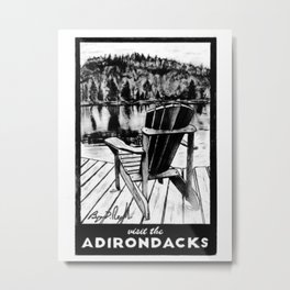 THE CHAIR - Adirondack Chair - ADK Mountains - Original Art Drawing Metal Print | Adirondackmountains, Adk, Dockofthebay, Lakelife, Travelposter, Daks, Mountainviews, Adirondackchair, Drawing, Originalart 