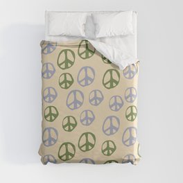 Hand-drawn Peace Symbol Pattern Duvet Cover | Minimalism, Happiness, Activism, Funky, Hippie, Peace, Pattern, Retro, Drawing, Happy 