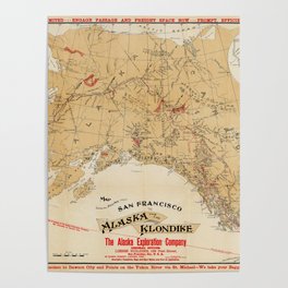 Map of Alaska 1898 Poster