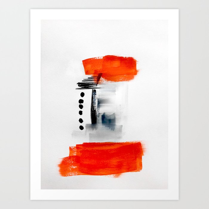 Minimalist Red Black Abstract Art Print By Melaniebiehle Society6