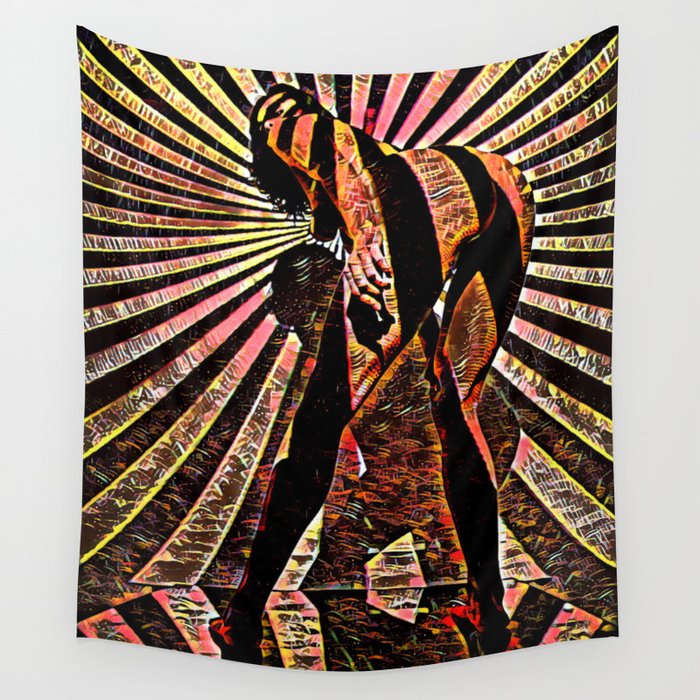 6058 Kma Abstract Nude Woman Bending Over In Red Black Wall