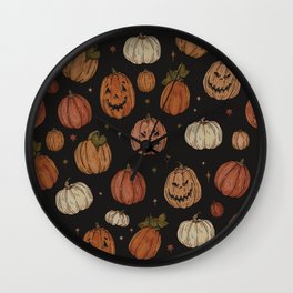 Pumpkins Pattern Wall Clock | Pattern, Halloweendecor, Pumpkins, Pumpkin, Seamlesspattern, Jackolantern, Drawing, Pumpkinspice, Blackandorange, Halloweenpattern 