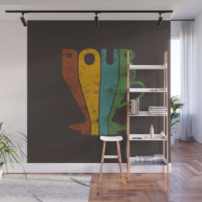 Pour Over Coffee Lover Abstract Typography Wall Artwork Graphic