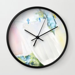 Clothes line  Wall Clock | Vintage, Digital, Film, Macro, Color, Digital Manipulation, Clothesline, Photo, Hdr 