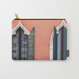 Gothic Venice Windows Carry-All Pouch | Facade, Venetian, Building, Venice, Vacation, Photo, Tourism, Red, Antique, House 
