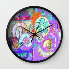 BLUE-VIOLET  CLOCK WORK ABSTRACT ART Wall Clock | Ink Pen, Vintage, Pattern, Digital, Colored Pencil, Ink, Watercolor, Abstract, Acrylic, Graphicdesign 