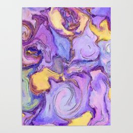 Lavender, Purple, Gold Watercolor line art Abstract Duffle Bag | Saletta Home Decor Poster