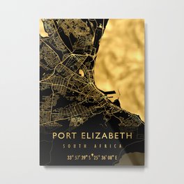 PORT ELIZABETH MAP SOUTH AFRICA Metal Print | Navigationpin, Graphicdesign, Portelizabeth, Easterncape, Touristsouvenir, Locationcoordinates, Modernmap, Loveportelizabeth, Africa, Earthtones 