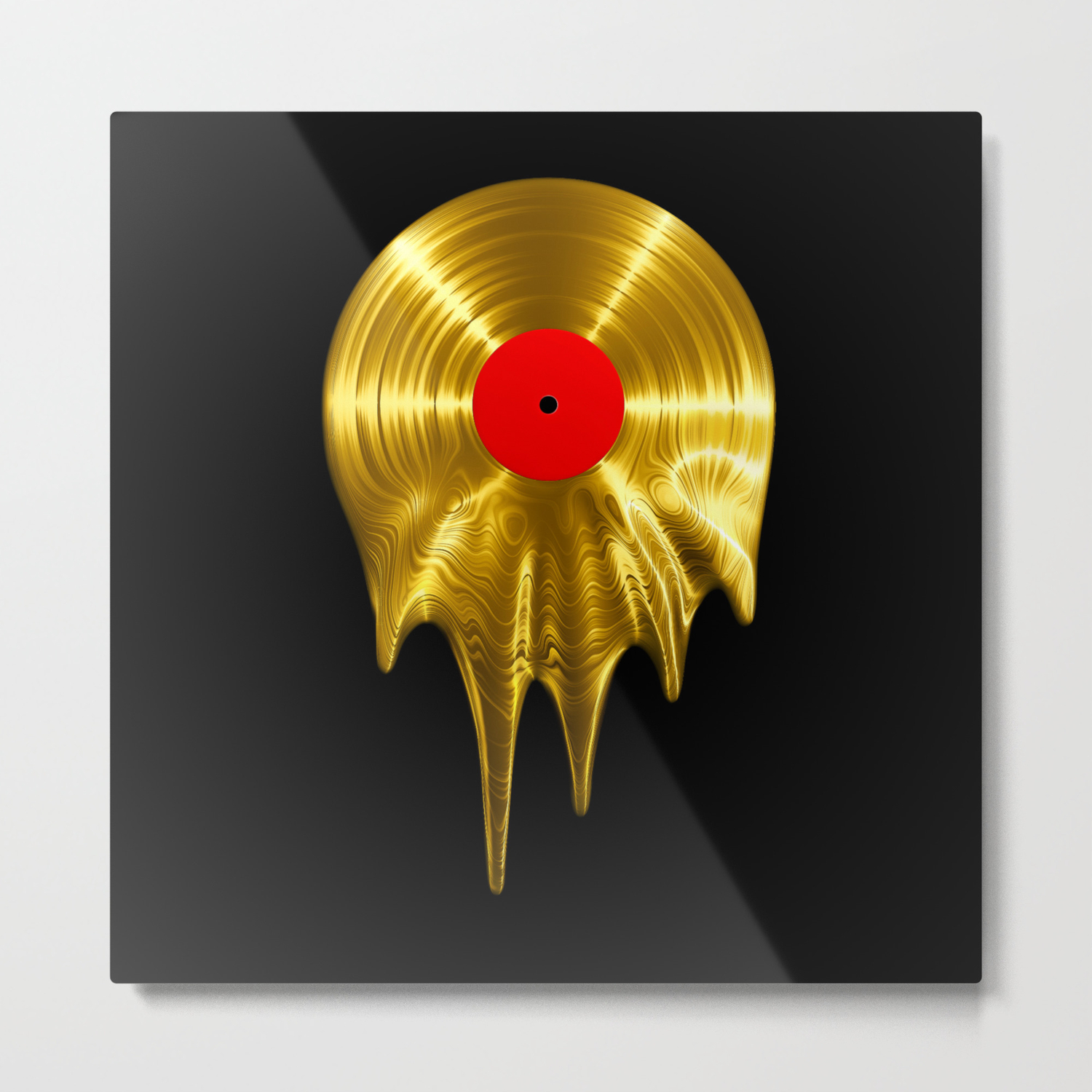 Melting Vinyl Gold 3d Render Of Gold Vinyl Record Melting Metal