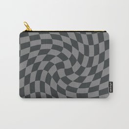 Checkerboard swirl. Grey and Onyx colors. Carry-All Pouch | Grey, Checkerboard, Twist, Pattern, Colors, Concept, Texture, Modern, Board, Onyx 