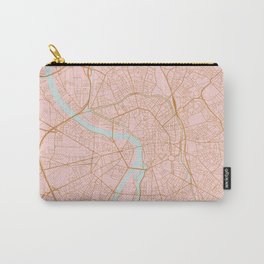 Pink and gold Toulouse map, France Carry-All Pouch | Pink, Graphicdesign, Gold, French, Map, Pastel, Plan, Europe, Golden, Street 