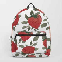 Tropical Strawberries Backpack | Strawberries, Blueberry, Snack, Vegetable, Tropical, Leaves, Sun, Graphicdesign, Summer, Seed 