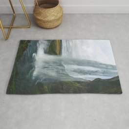 Raining Water Rug | Landscape, Nature, Rock, Power, Sky, Landmark, River, Waterfall, Sunset, Seljalandsfoss 