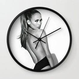 J. Lo - Jennifer Lope-z Wall Clock | Typography, Lopez, Graphite, Graphicdesign, Pattern, Acrylic, Stencil, Black And White, Dancer, Singer 