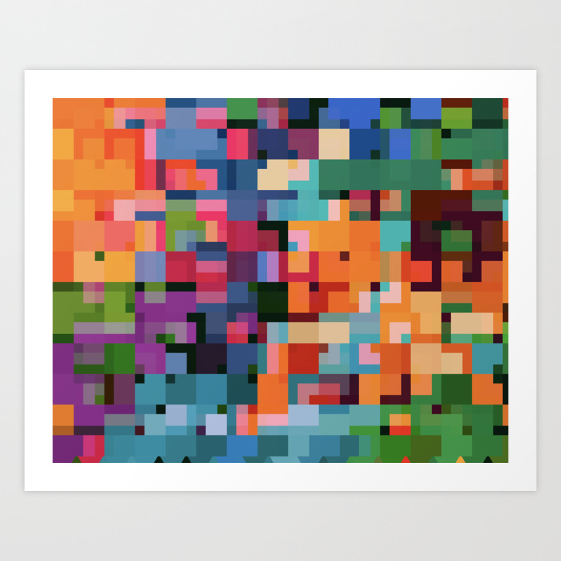 Colorful Squares Abstract Art Decim8 Home Decor Gift Art Print By