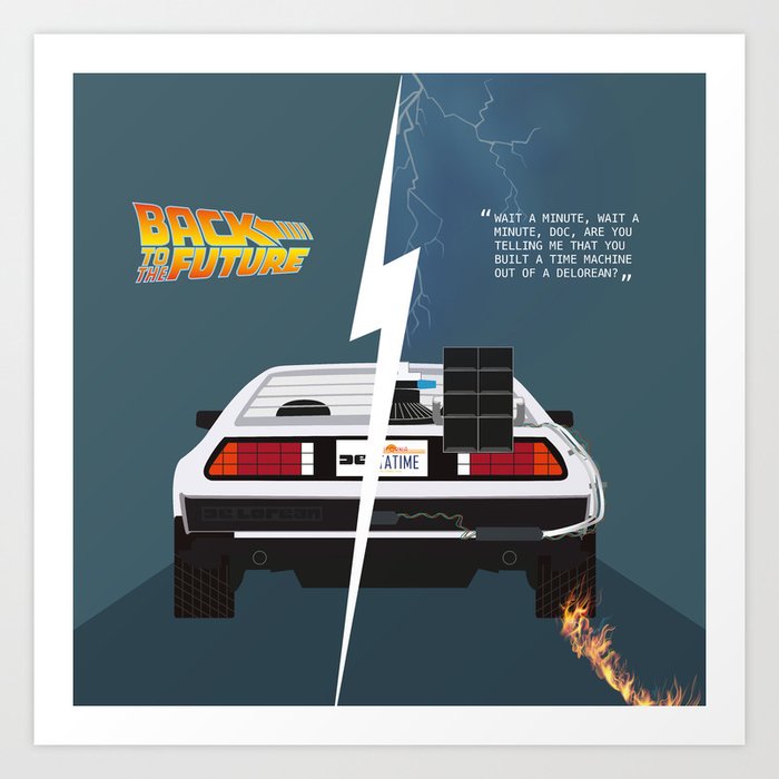 Back To The Future Delorean Dmc 12 Art Print By Ndrdesign Society6