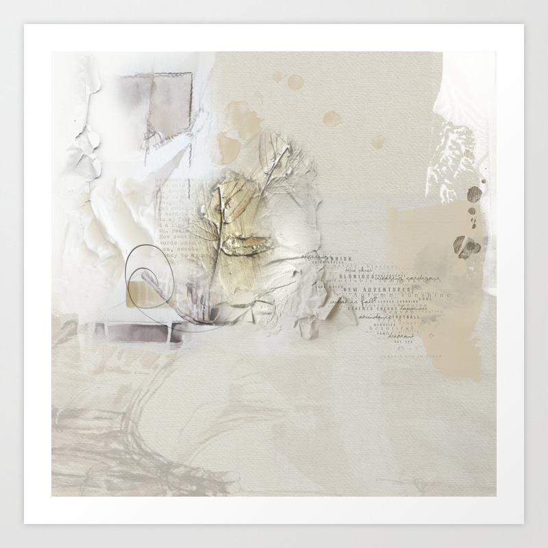 Abstract Tranquility 1 Soft Neutral Color Collage Mixed