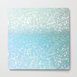 Mermaid Sea Foam Ocean Ombre Glitter Metal Print | Graphic Design, Glitter, Painting, Mermaid, Lights, Ocean, Glittery, Pattern, Metal, Metalic 
