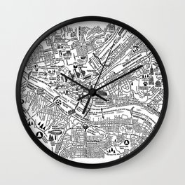 Pittsburgh Street Map  Wall Clock | Pgh, Pennsylvania, Theburgh, Street Art, Citymap, Pittsburghmap, Drawing, Pittsburghpride, Black And White, Cityart 