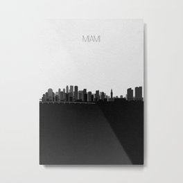 City Skylines: Miami (Alternative) Metal Print | Graphicdesign, Skyline, Modern, Urban, Poster, Tourist, Cityscape, Map, Buildings, Travel 