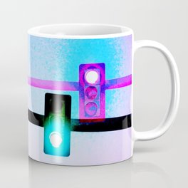 Mixed Signals Coffee Mug | Digital Manipulation, Greenlight, Mixed, Signals, Car, Stop, Go, Color, Transportation, Collage 