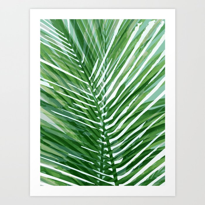 Abstract Palm Leaves Green Art Print By Kalikoda Society6