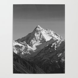 Mountains Black And White Poster