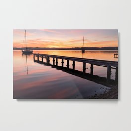 Sunrise On Lake Macquarie Metal Print | Photo, Macquarie, Yatch, Color, Bay, Coalpoint, Jetty, Digital, Pier, Shoreline 
